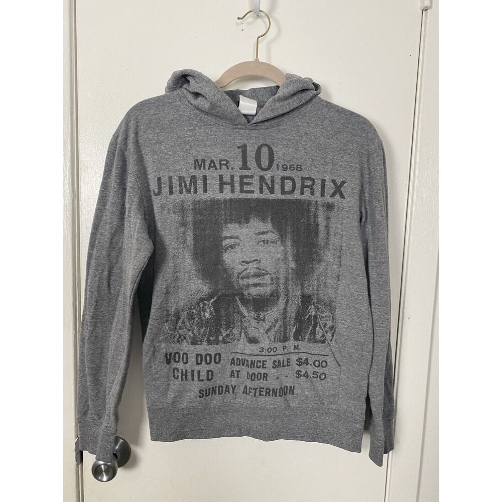 Stone Free Jimi Hendrix Adult Hoodie Sweatshirt Pullover Gray Graphic Small
